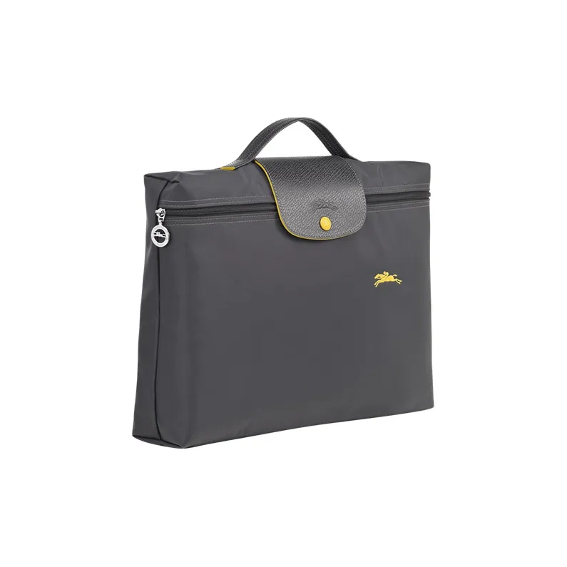 LONGCHAMP Le Pliage Club Large Cow Leather Trim Handbags Briefcases Small Size Unisex Metal Gray-2
