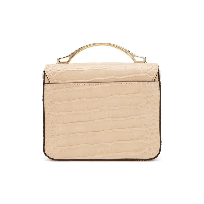 MICHAEL KORS MK Kors' Crocodile Embossed Cow Leather Handbags Crossbody Bags Medium Size Women's Milk Tea Beige-2