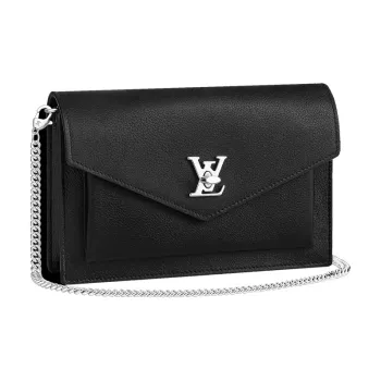 LOUIS VUITTON Calfskin Shoulder Bag, Crossbody Bag Women's Black