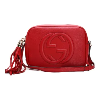 GUCCI Soho Leather Camera Bags Crossbody Bags Small Size Women's Red