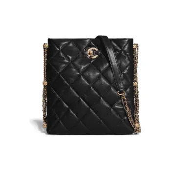 CHANEL Leather One Shoulder Handbag Regular Women's Black