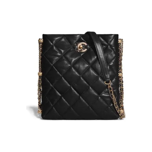 CHANEL Leather One Shoulder Handbag Regular Women's Black