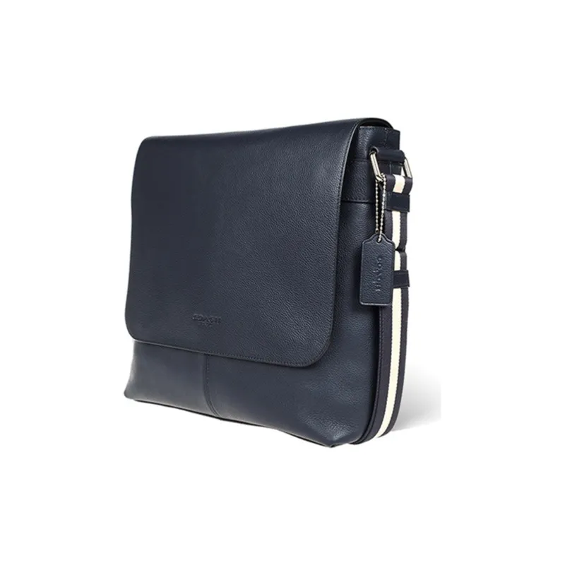COACH Charles Leather Crossbody Bag, Shoulder Bag Large Size Men's Navy Blue-2