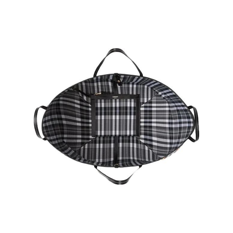 Burberry Polyamide Patchwork Leather Beach Bag Tote Bag Shopping Bag Shoulder Bag Handbag Extra Large Women's Black-4