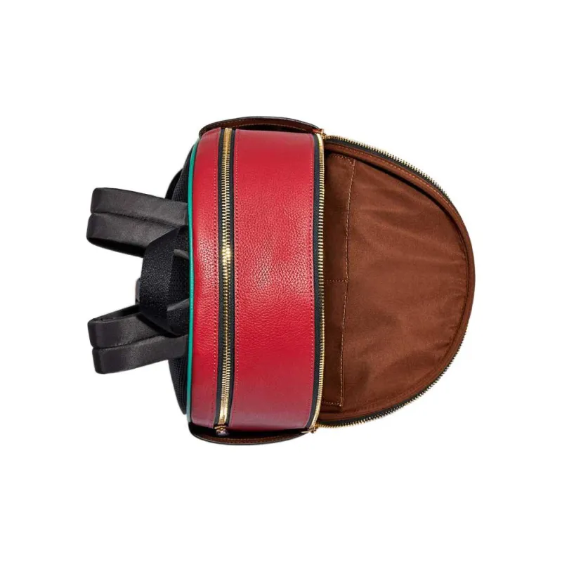 COACH Court Leather Backpacks Large Size Women's Pink & Orange-2