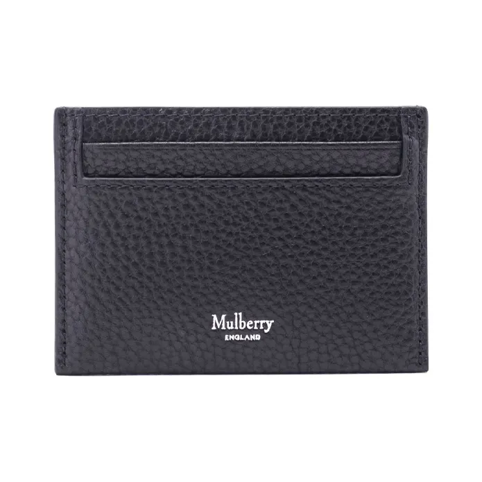 Mulberry Grained Leather Card Holder Women's Black-0