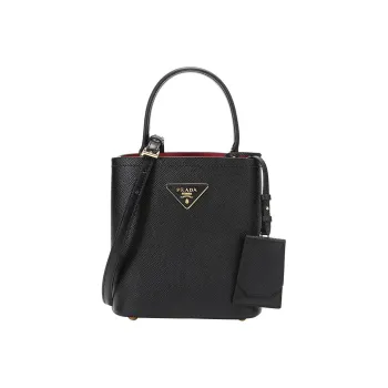 PRADA Saffiano Leather Material Handbag Crossbody Bag Regular Women's Black