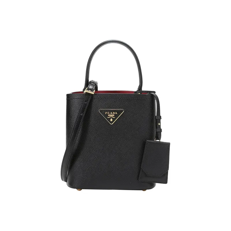PRADA Saffiano Leather Material Handbag Crossbody Bag Regular Women's Black-0