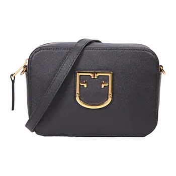Furla Brava Camelia Cow Leather Camera Bag, Shoulder Bag, Crossbody Bag Mini Women's Black