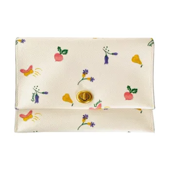COACH Pouch Leather Wallet Women's White