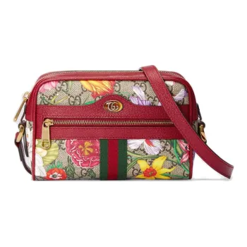 GUCCI Canvas With Leather Camera Bag, Crossbody Bag, Shoulder Bag Women's