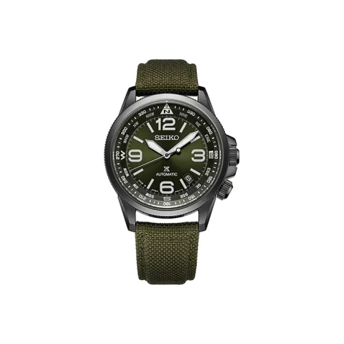 SEIKO Prospe Manual Mechanical Movement Nylon Strap Watch Men's Watches Green Dial