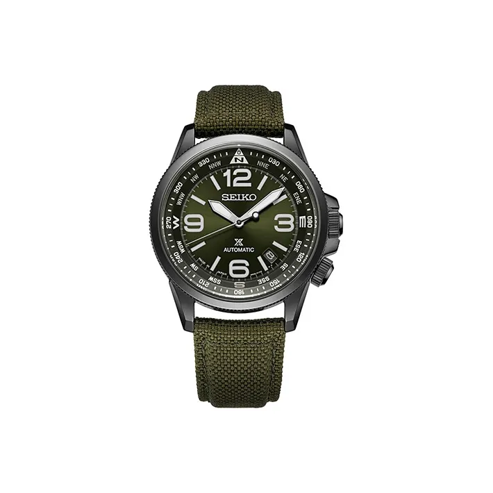 SEIKO Prospe Manual Mechanical Movement Nylon Strap Watch Men's Watches Green Dial-0
