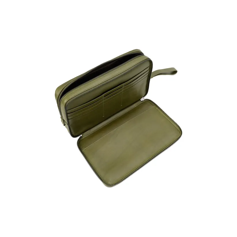 Bottega Veneta Cow Leather Clutch Men's Green-2