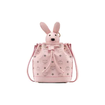 MCM Leather Bucket Bag, Shoulder Bag, Crossbody Bag Regular Women's Pink
