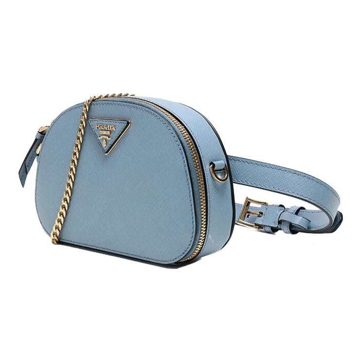 PRADA Cow Leather Shoulder Bag Crossbody Bag Fanny Pack Sling Bags Women's Xingji Blue-1