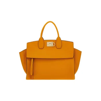 FERRAGAMO Studio Collection Cow Leather One Shoulder Handbags Women's Orange