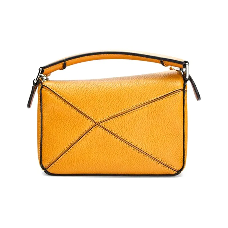 LOEWE Grained Calfskin Puzzle Bag Shoulder Bag Women's Sunflower Yellow/Candy Pink-2