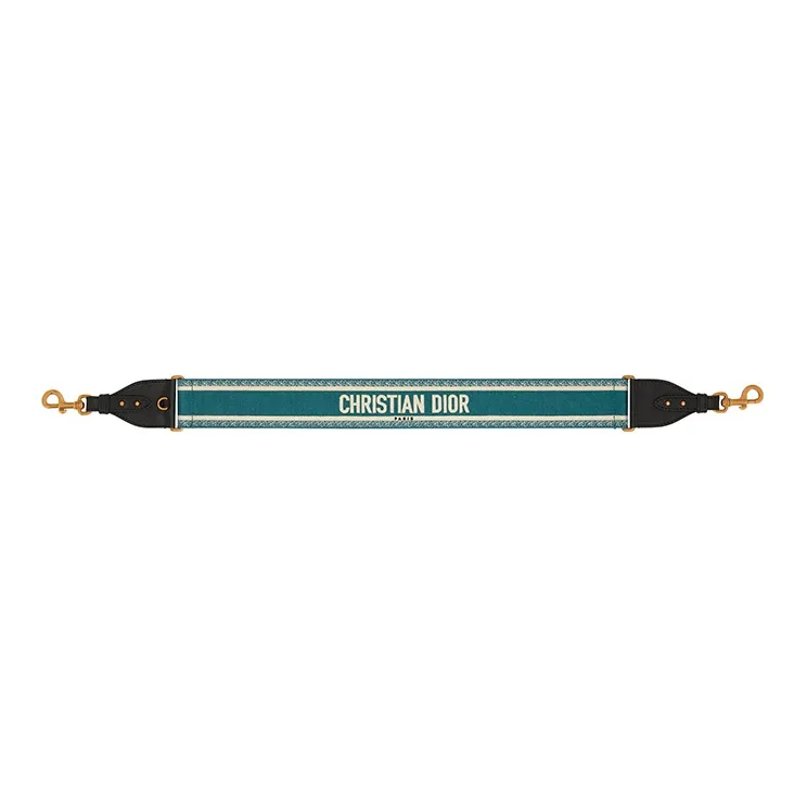 DIOR Embroidery Bag Straps Women's Deep Sea Ocean Blue-1