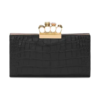 Alexander McQueen Cow Leather Purse Clutch Women's Black