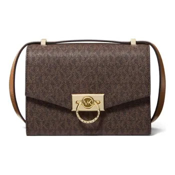 MICHAEL KORS Hendri Cow Leather Artificial Leather Shoulder Bag Crossbody Bag Mini Women's Dark Brown