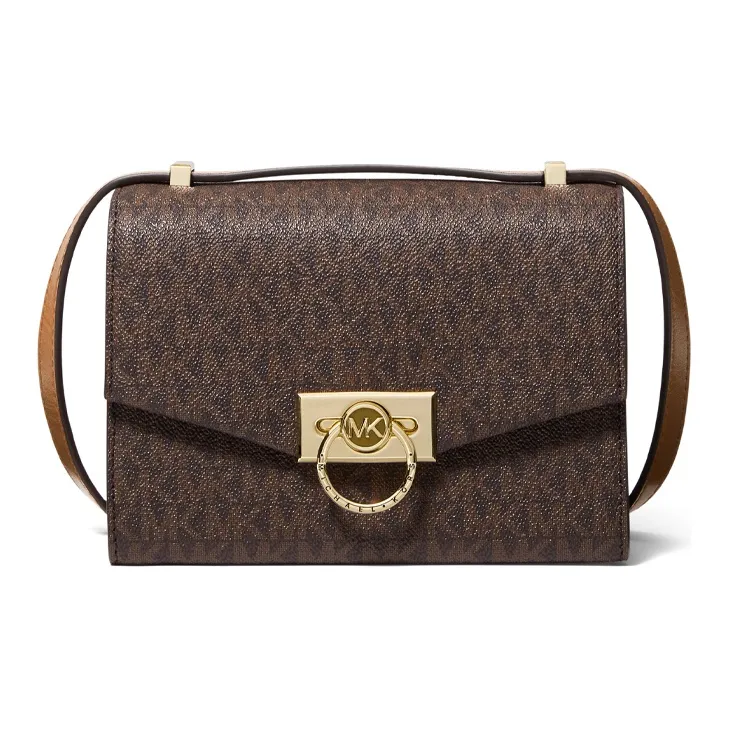 MICHAEL KORS Hendri Cow Leather Artificial Leather Shoulder Bag Crossbody Bag Mini Women's Dark Brown-0