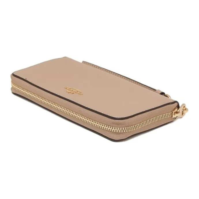 COACH Leather Clutch Wallet Women's Milk Tea-4