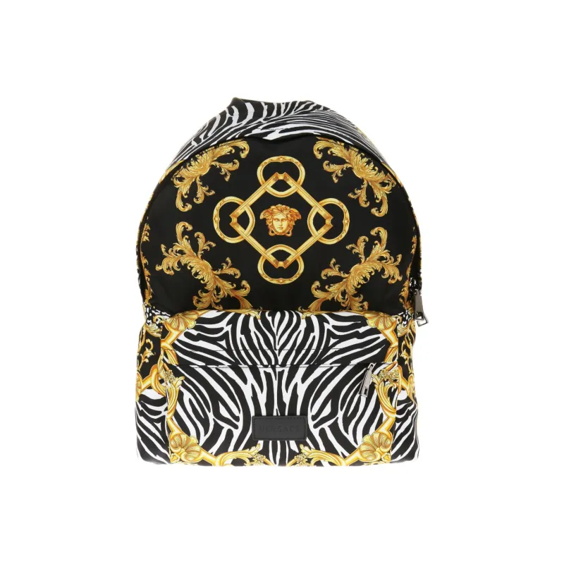 VERSACE Nylon Backpack Regular Men's Black-0