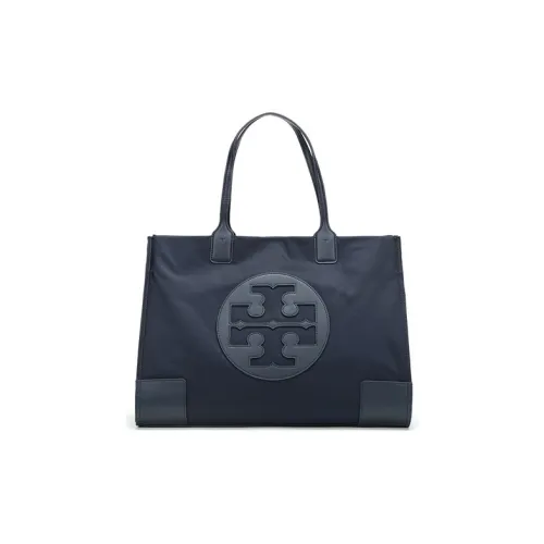 TORY BURCH Fabric With Leather Hand Handbag Shoulder Bag Women's Dark Blue