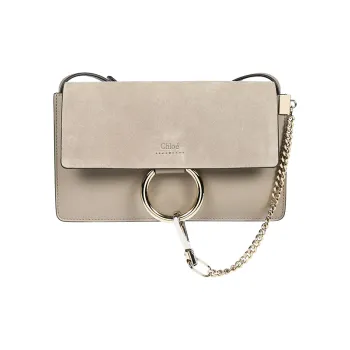Chloé Faye Smooth/Suede Small Motty Grey