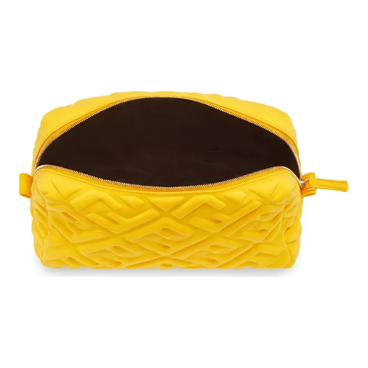 FENDI Cotton Toiletry Bag Medium Size Women's Yellow-2