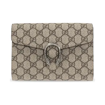 GUCCI Dionysus Canvas With Leather Canvas Bag Clutch Regular Women's Ebony