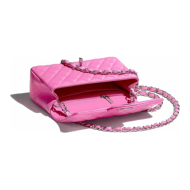 CHANEL Lambskin Crossbody Bag, Shoulder Bag Mini Women's Neon Pink Red-3