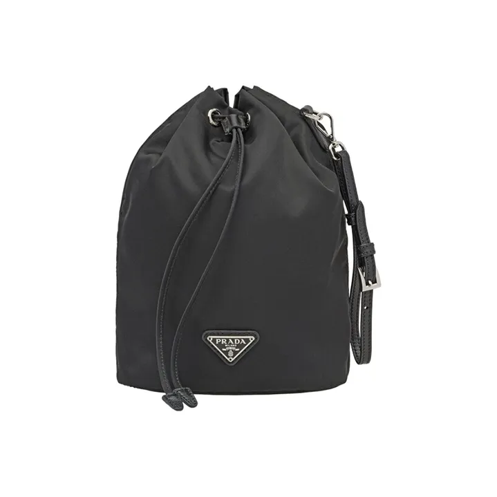 PRADA Nylon Makeup Bag Shoulder Bag Unisex Black-0