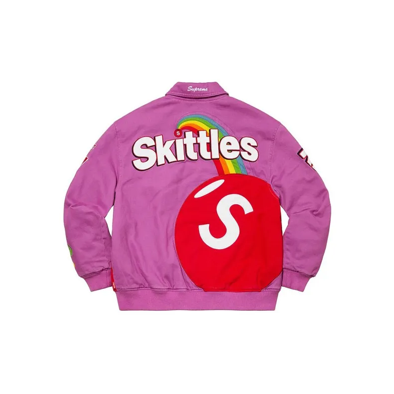 Supreme Skittles Mitchell & Ness Varsity Jacket-4