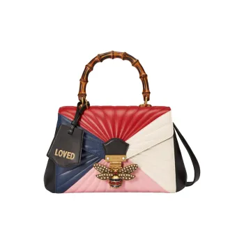 GUCCI Multicolor Leather Shoulder Bag Crossbody Bag Handbag Large Size Women's Red/Blue/Pink/White