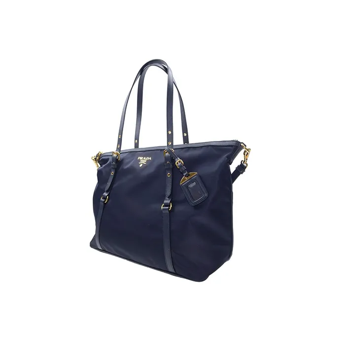 PRADA Nylon Shoulder Bag Unisex Blue-1