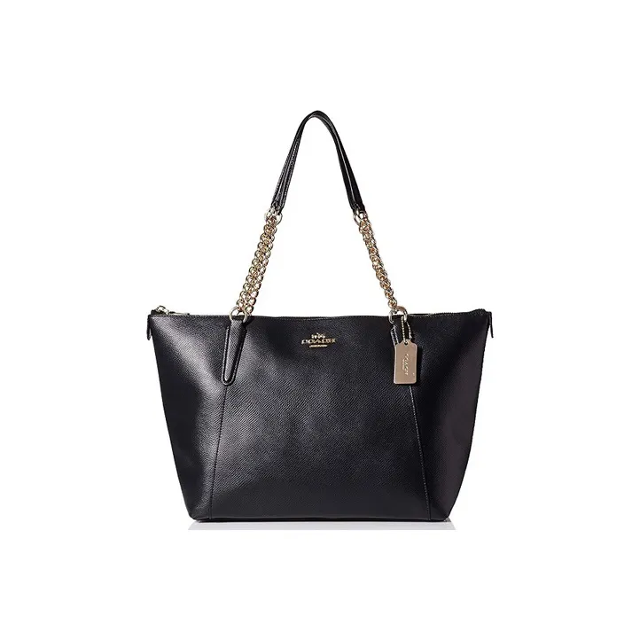 COACH Ava Leather Tote Bag Handbag Shoulder Bag Women's Black-0