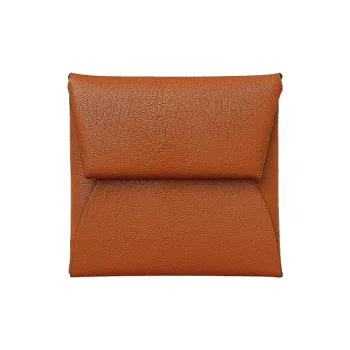 HERMES Bastia Epsom Calfskin Wallet Women's Gingerbread