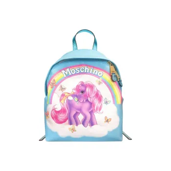 MOSCHINO Polyurethane Backpack Women's Aqua Blue