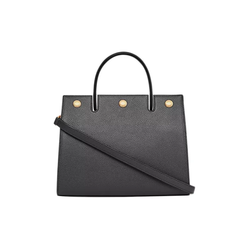 Burberry Title Cow Leather Handbag Portable Crossbody Bag Shoulder Bag Mini Women's Black-3