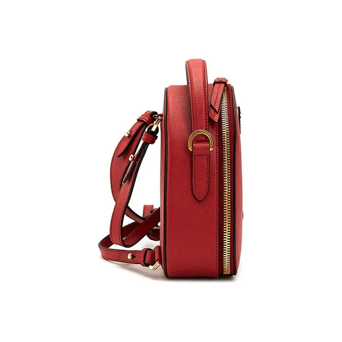 PRADA Saffiano Cow Leather Backpack Women's Red-2