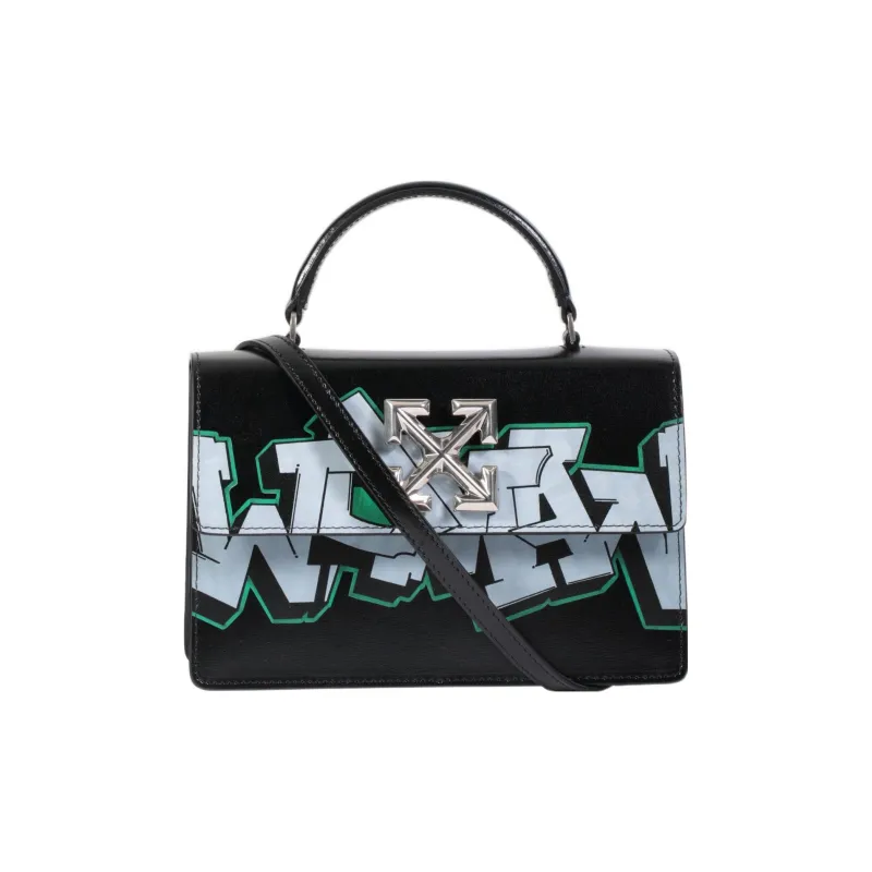 OFF-WHITE Leather Crossbody One Shoulder Handbags Women's Black-2