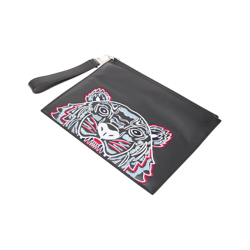 KENZO Cow Leather Clutch Men's Black-2