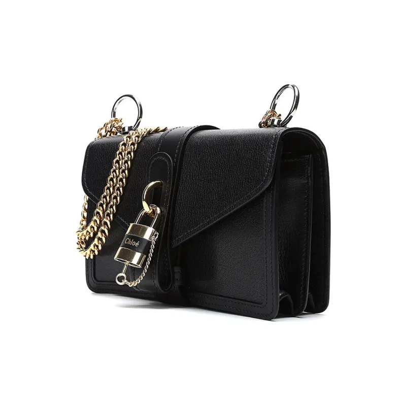 Chloe Leather Crossbody Bag Women's Black-1