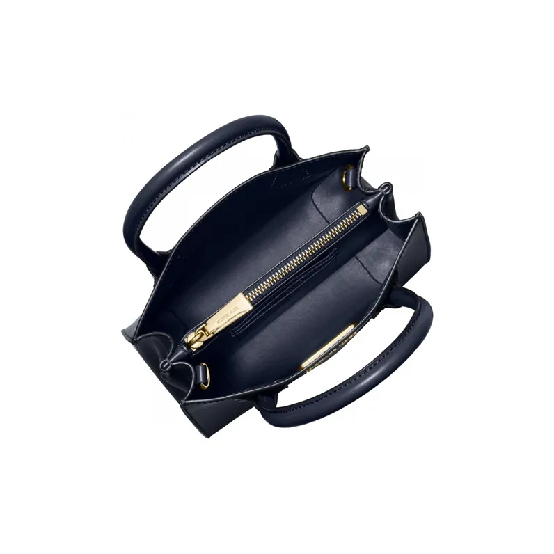MICHAEL KORS Mercer Cow Leather Trunk Bag Handbag Shoulder Bag Crossbody Bag Small Size Women's Navy Blue-4