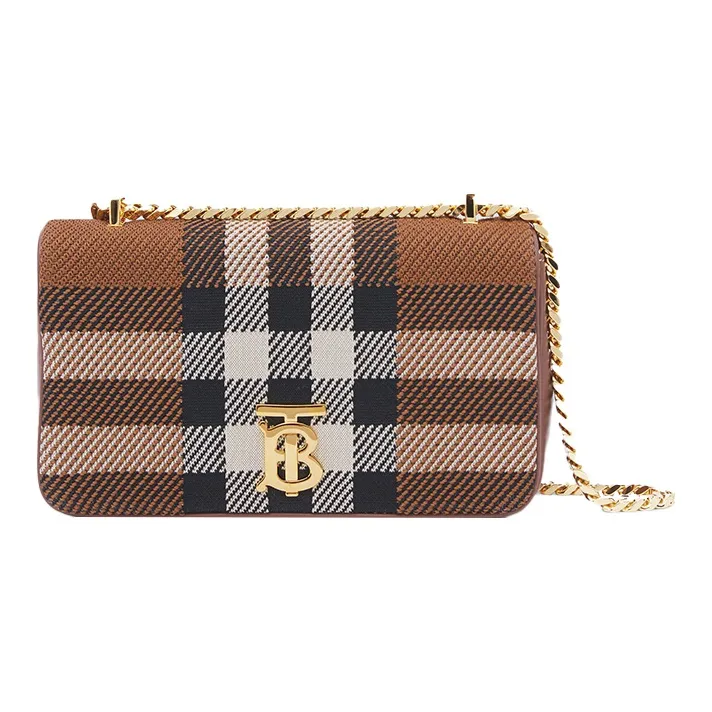 Burberry Lola Bag Chain Shoulder Bag, Crossbody Bag Women's Brown-0