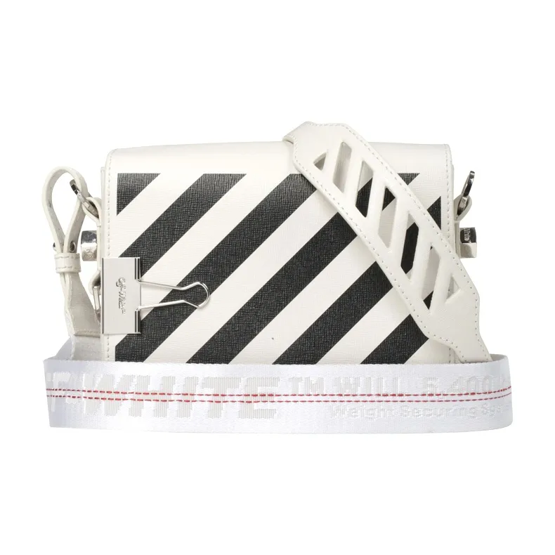 OFF-WHITE Leather Shoulder Bag Crossbody Bag Unisex White-1