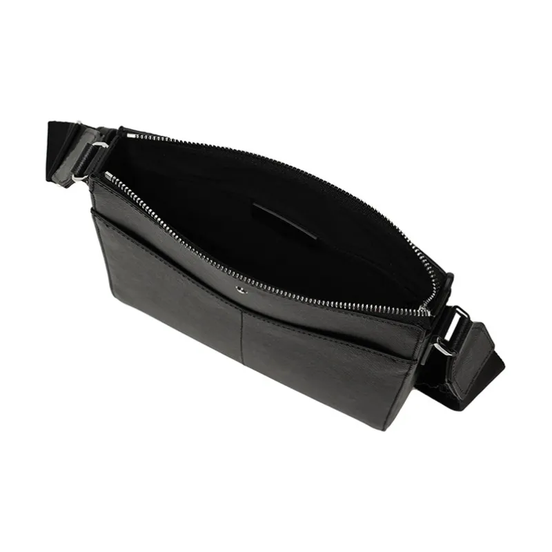 MONTBLANC Leather Envelope Bag, Shoulder Bag, Crossbody Bag Men's Black-5