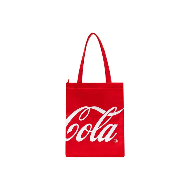 Coca Cola Canvas Tote Bag, Shopping Bag, Canvas Bag, Handbag, Shoulder Bag Unisex Red/White-1